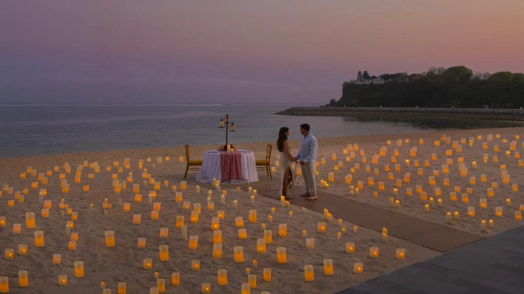 Romantic Bali beach evening